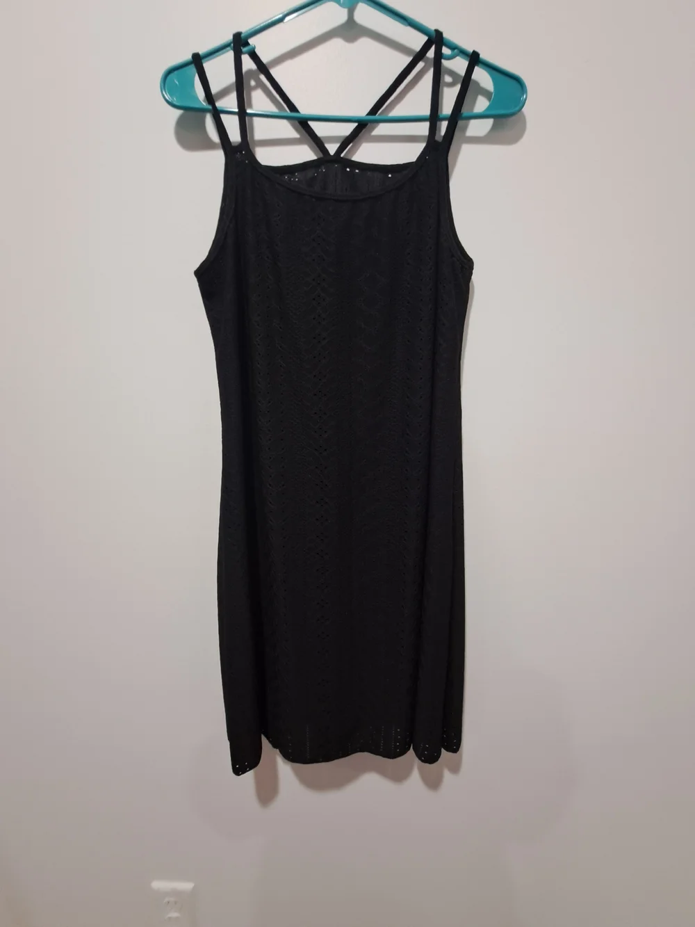SHEIN Black Strappy Midi Dress with Crisscross Back